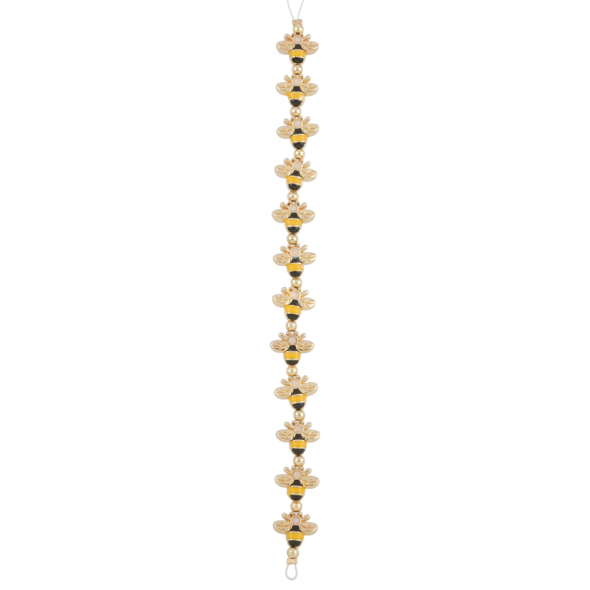 Enamel Metal Bee Beads, 14mm by Bead Landing™
